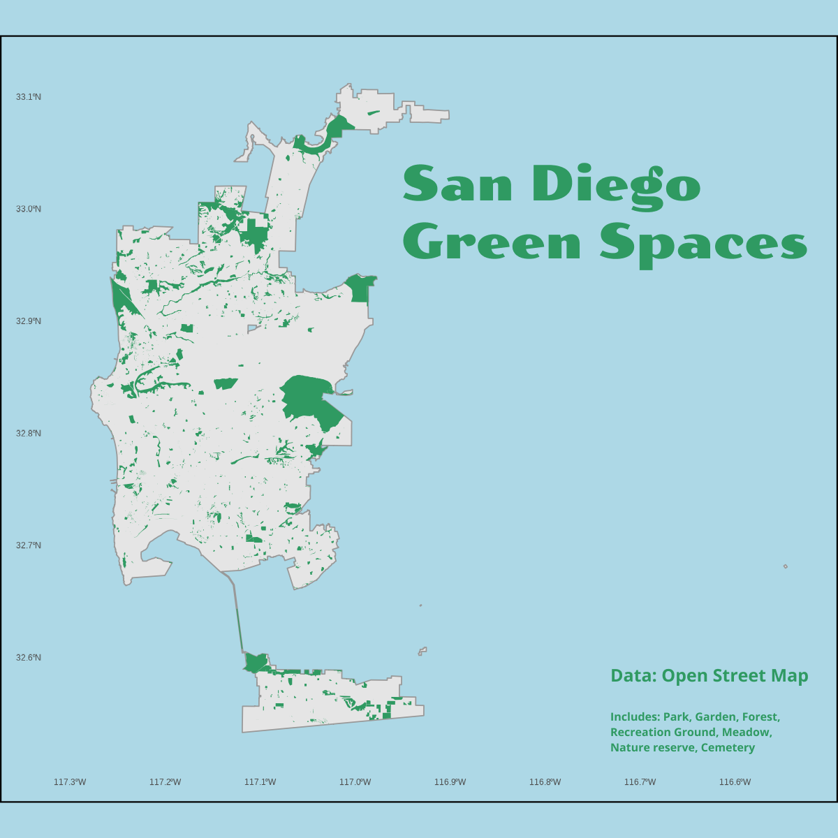 San Diego Green Spaces Map